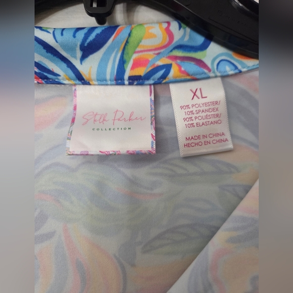 NWT Stella Parker Colorful Women's Long Sleeve Top 3/4 Zip Polyester Sz Xl - Picture 4 of 5